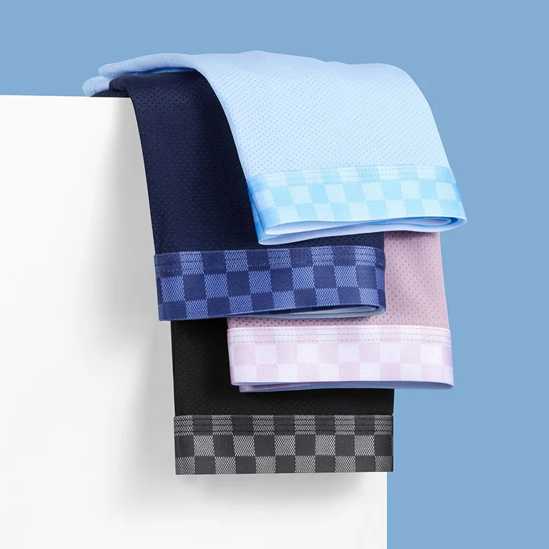 Man BoxerShorts Panties Mens Ice Silk Underwear Men Mesh Boxers Breathable Sexy Boxershorts Male Solid Comfortable Underpants