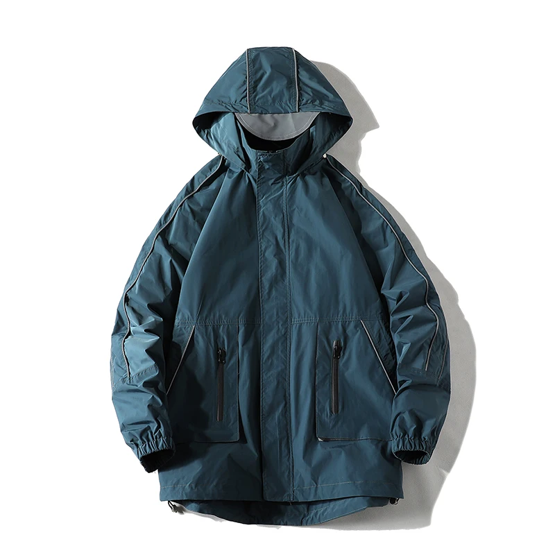 

Куртка мужская Светоотражающая в полоску, свободный пиджак средней длины, уличная винтажная верхняя одежда в стиле Ins, весна