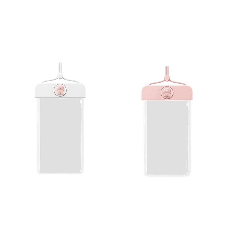 

1 PCS Swimming Transparent Sealed Case Lanyard Neck Cell Phone Case For Cell Phone Touch Screen White