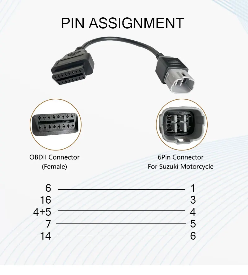 Диагностический кабель OBD2 разъемы-удлинители от 6 до 16 Pin OBD для Suzuki GSX-R DL SV - купить