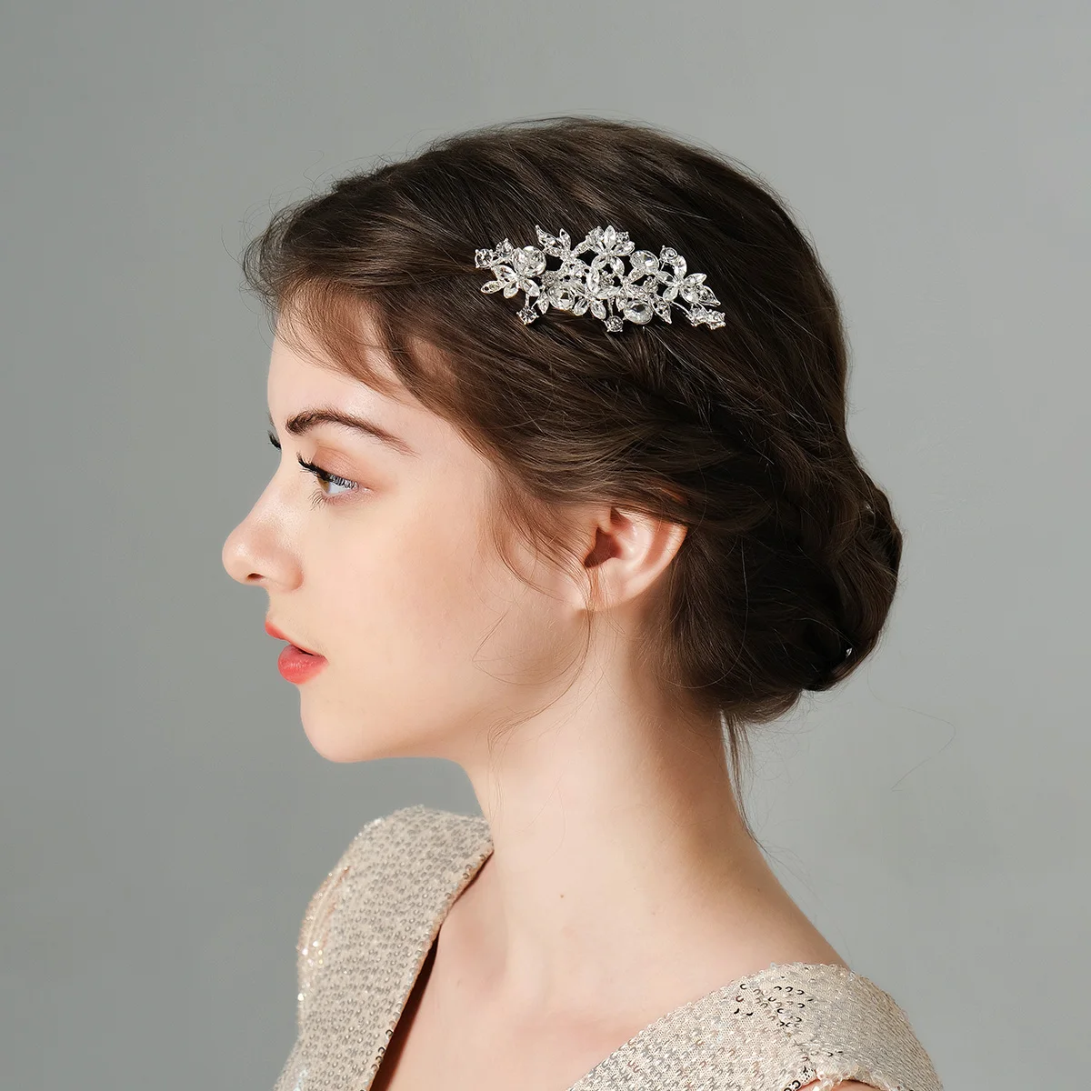 Miallo Роскошная искусственная головка Свадебный зажим для волос женщин Свадебные