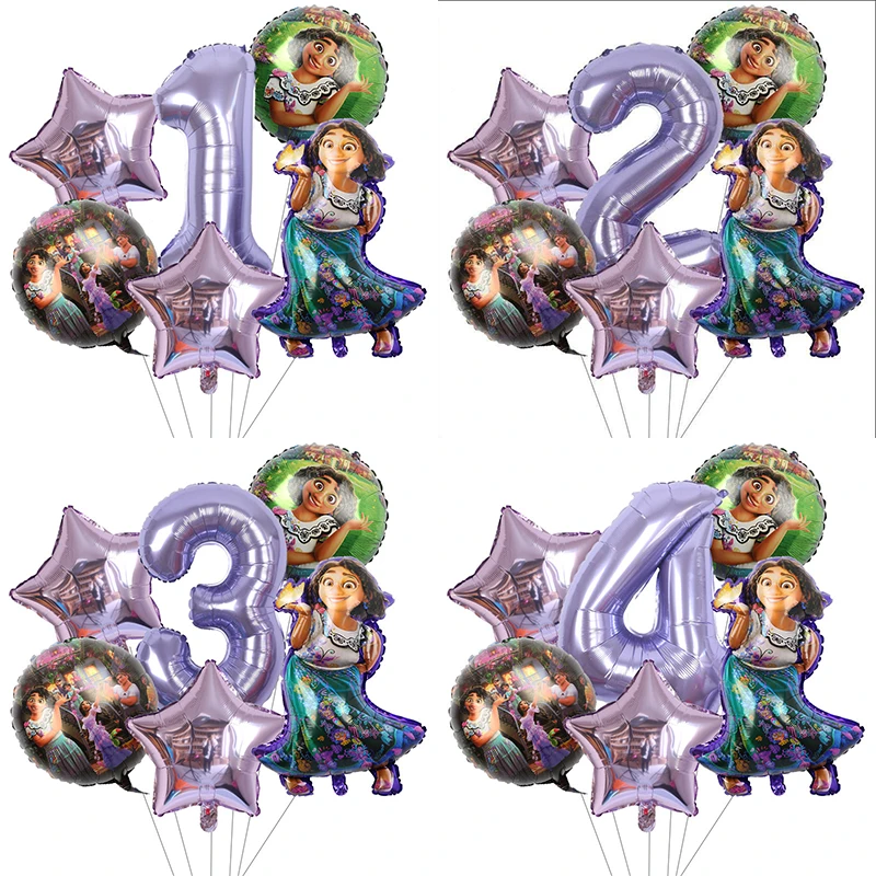 

Encanto Balloons Set Romantic Girl Louise Cartoon Children's Birthday Theme Party Decoration Supplies Scene Layout Number DIY