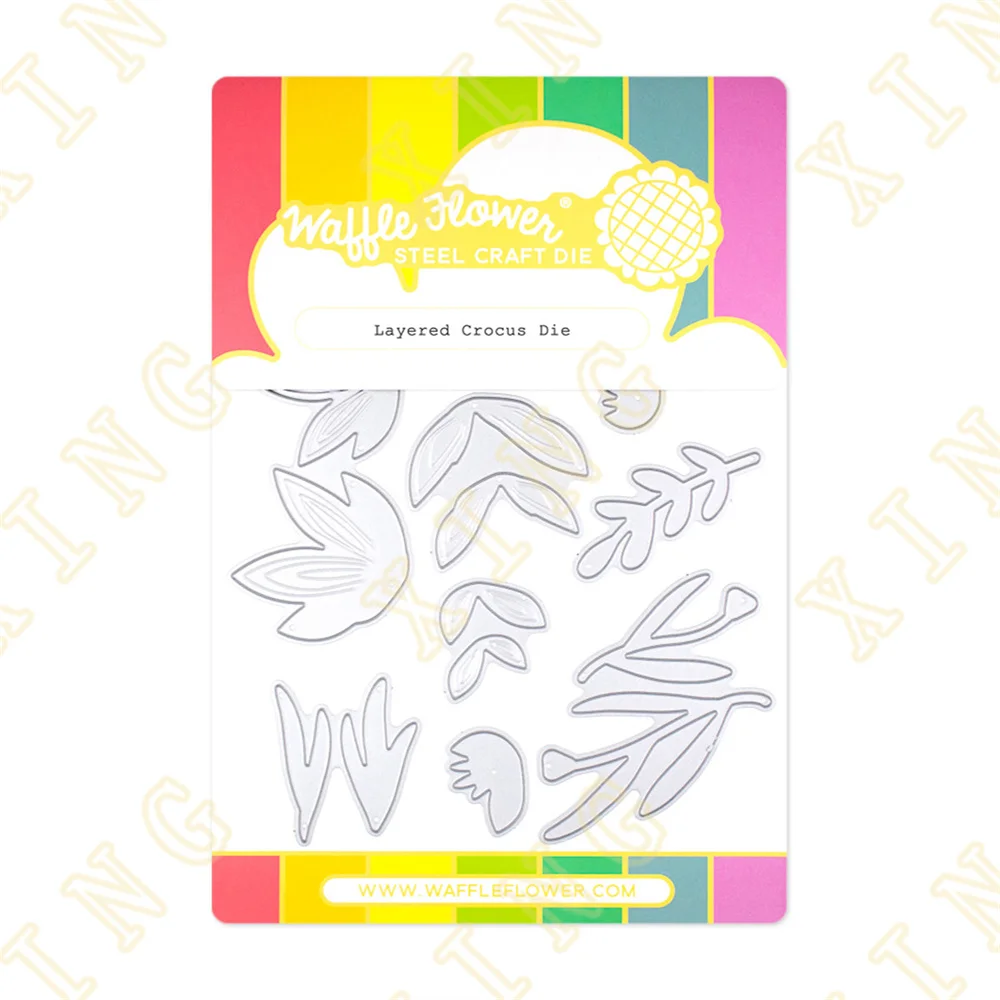 

Layered Crocus New Arrival Metal Cutting Dies Scrapbook Diary Decoration Stencil Embossing Template Diy Greeting Card Handmade