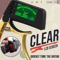 folk guitar capo tuner guitar bass zinc alloy capo tuner two in one electronic tuning tuner stringed musical instrument accesso