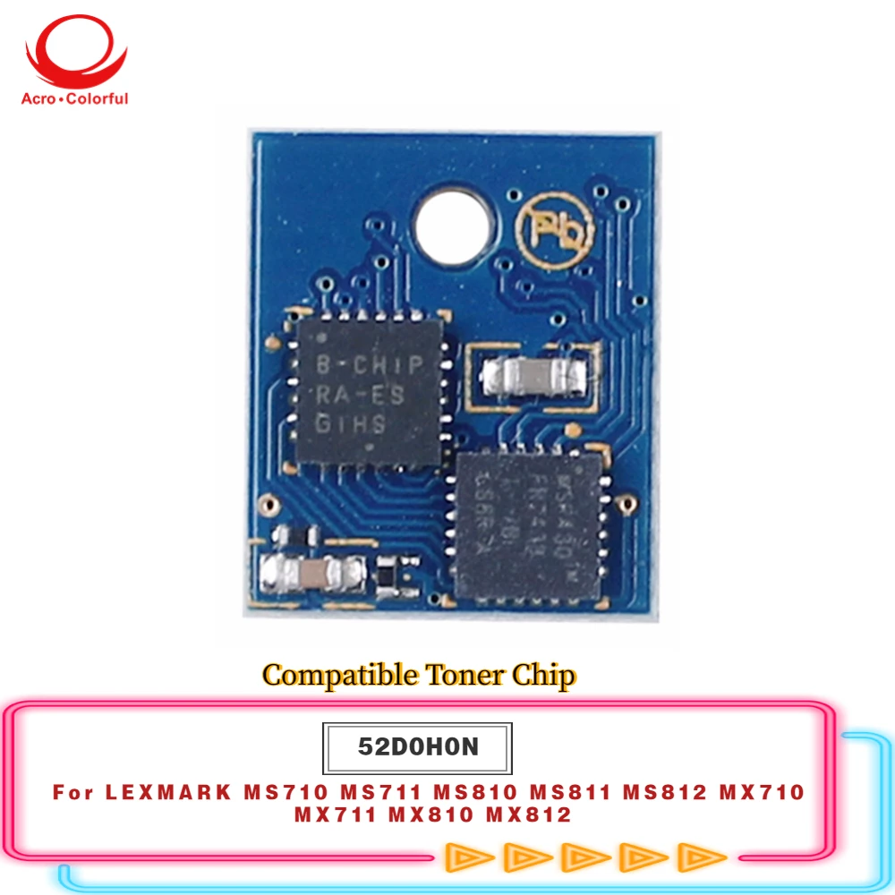 

25K Compatible 52D0H0N Toner Cartridge Chip For LEXMARK MS710 MS711 MS810 MS811 MS812 MX710 MX711 MX810 MX812