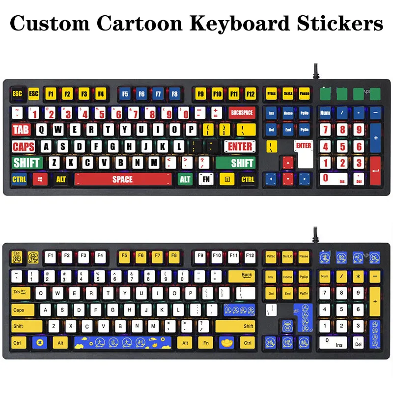 

Desktop Mechanical Keyboard Keycap Key Custom Sticker 104 108 87 Keys Creative Universal Notebook Keyboard Protector Film Cute