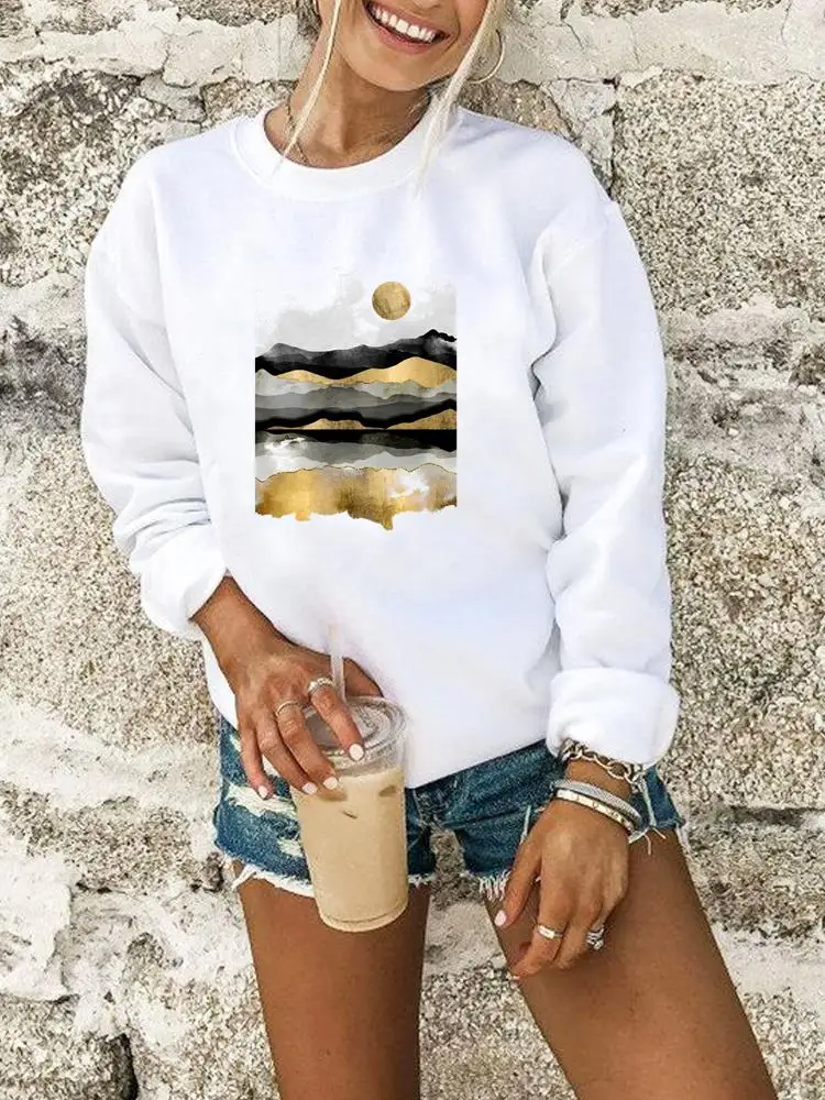 

Watercolor Lovely Geometric Women Clothing Print Female Pullovers Ladies Hoodies Fashion Woman Autumn Spring Graphic Sweatshirts