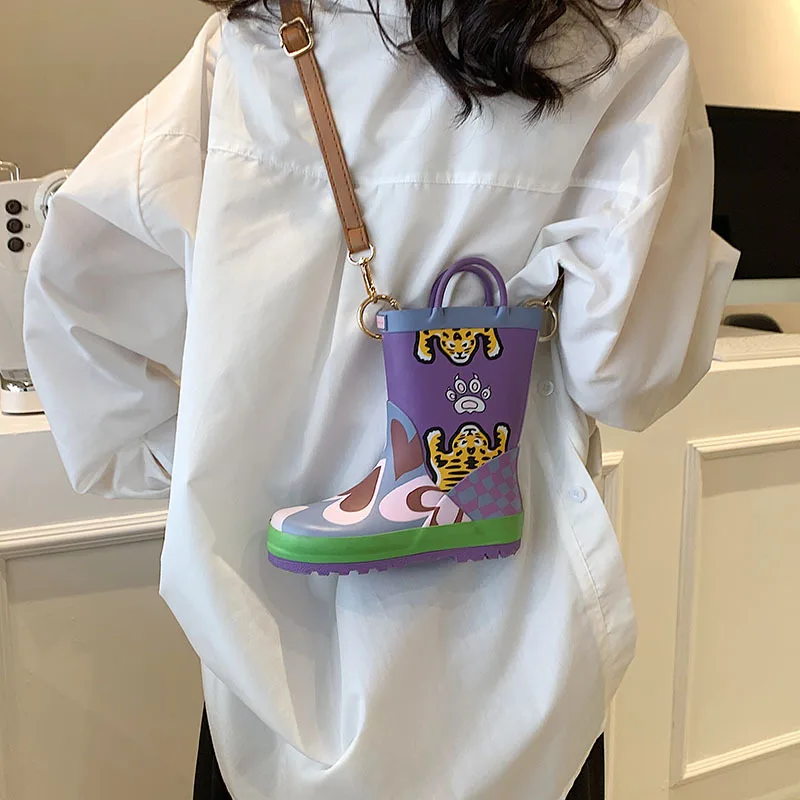 

Креативная забавная Наплечная Сумка в форме сапог, Женская милая сумка через плечо, сумка для телефона с животным принтом