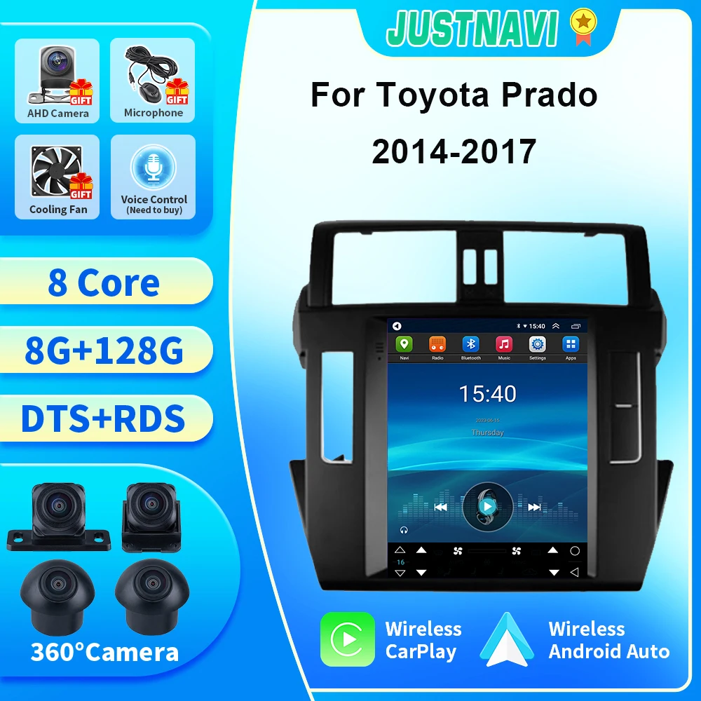 

JUSTNAVI Android 10 For Toyota Land Cruiser Prado 150 2014-2017 Car Radio Multimedia Video Player Carplay Navigation DSP IPS DV