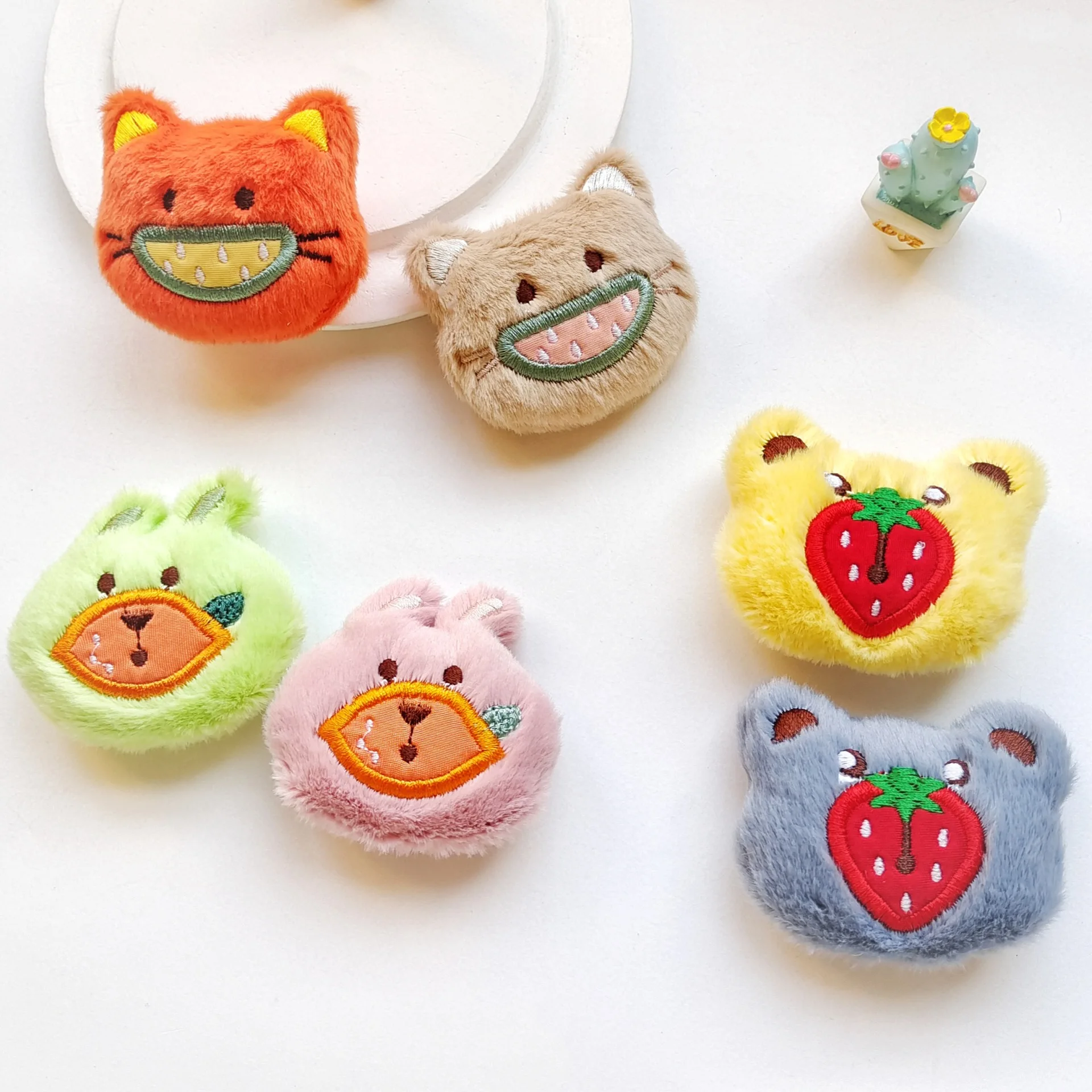 10 шт./партия плюшевые заколки для волос