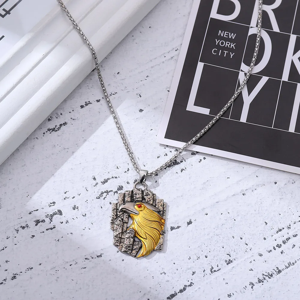 

Europe America Soilder Dog Tag Necklace Classic Bald Eagle Pendant Necklace for Men Military Fan Hip-hop Neck Chain Accessories
