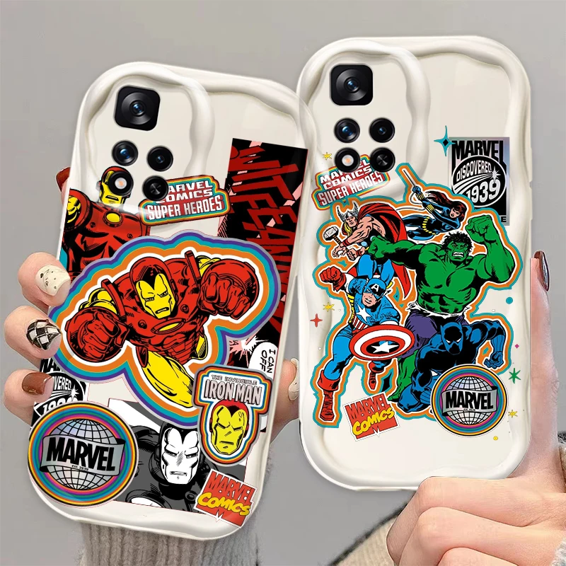 Мини-тренд из аниме Marvel для Xiaomi Redmi Note 13 12 12S 11S 11 10 9 8 10A 9C 9T Pro Plus искусственная волна