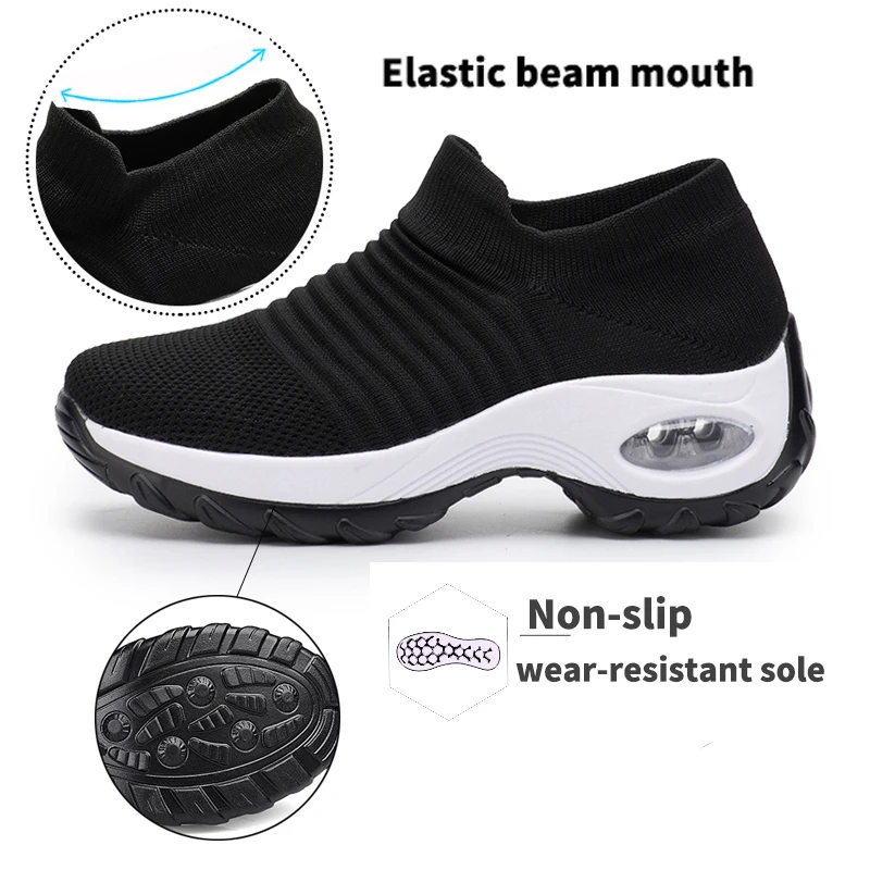 VIP Sneakers Women Tennis Shoes Light Air Cushion Walking Footwear Casual Gym Trainers Slip-on Breathable Zapatillas De Deporte