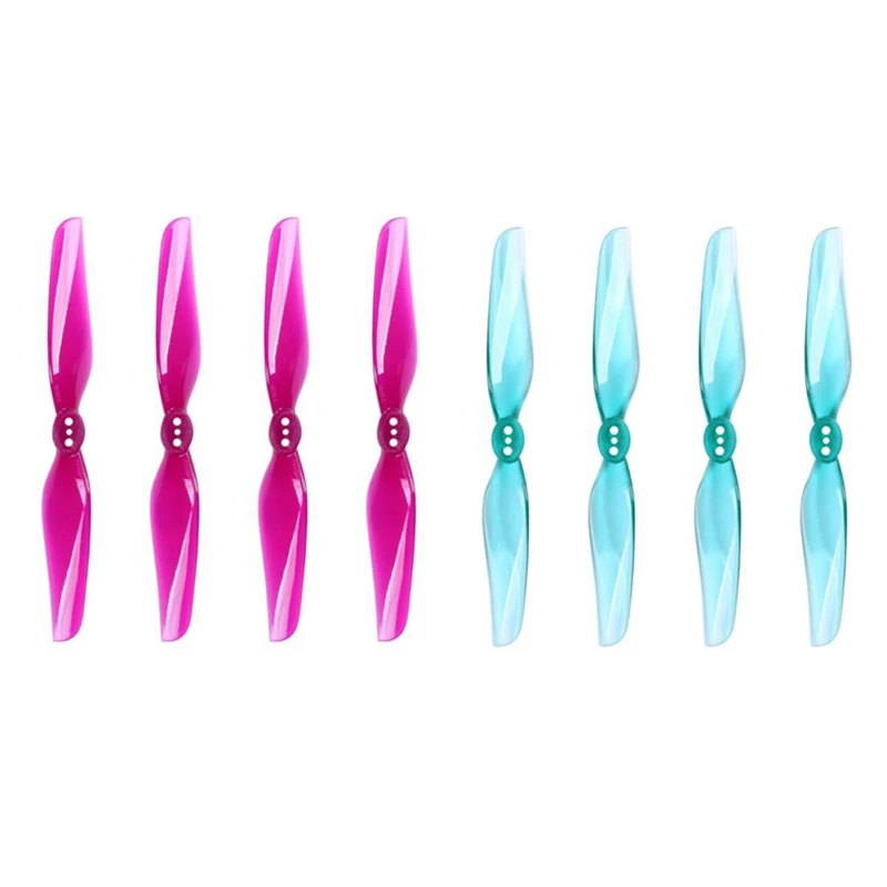 

4 Pair For Nazgul 4030 Prop 2-Bladed Propeller Blade Paddle Airscrew Windstick, Transparent Purple & Transparent Blue