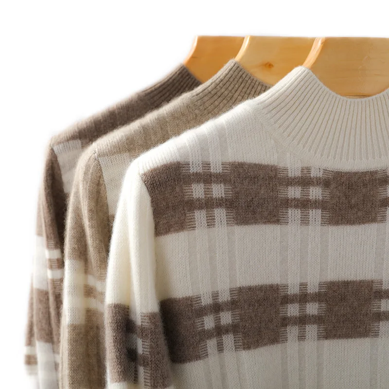 

Женский свитер, пуловер из 100% кашемира и шерсти, Женские топы и блузки, бесплатная доставка, модный роскошный осенний пуловер с длинными рук...