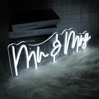 Mr& Mrs Custom Neon Sign Night Light for Wall Decoration Personalized Board For Bedroom Shops Parties Romantic Decor