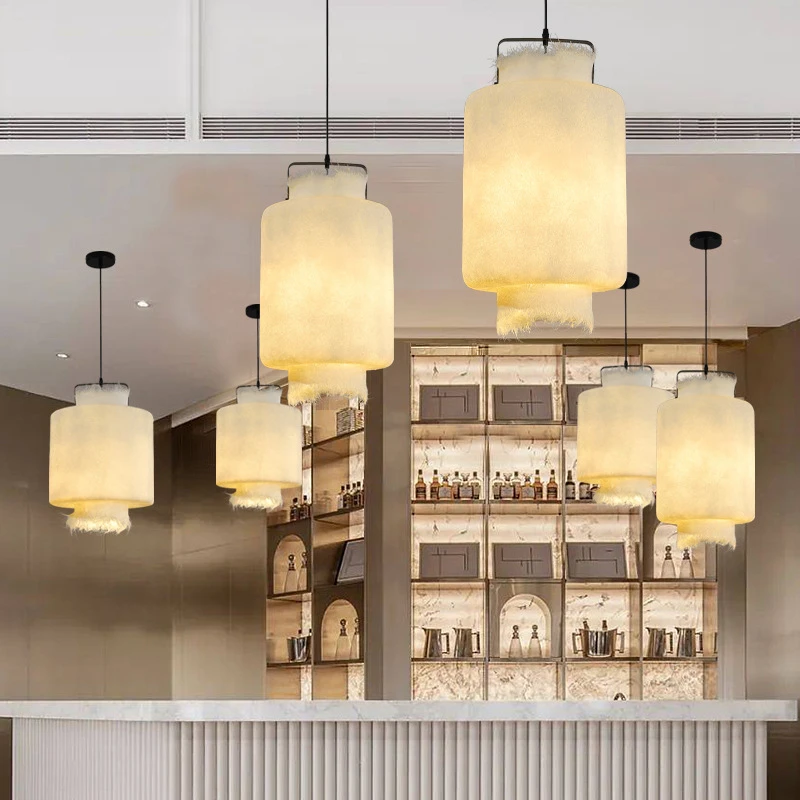 

Скандинавские дизайнерские подвесные светильники, белое стекловолокно, абажур, внутреннее освещение, уличное водонепроницаемое комнатное украшение, подвесной светильник для магазина