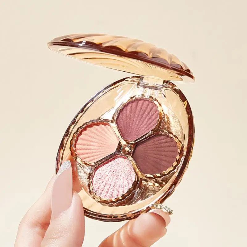 

4 Color Eyeshadow Glitter Matte Eyeshadow Shimmer Shiny Sequins Sparkling Brighten Eyes Earth Color Eyeshadow Palette Cosmetics