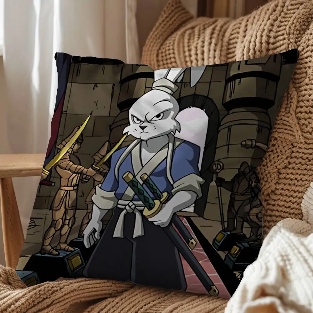 Фото Наволочка Miyamoto Usagi Usagi Yojimbo для дивана, гостиной, спальни, подушка-спинка, квадратная подушка для сна, декоративная подушка №5