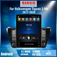 2 din 9 7 tesla screen car multimedia player for volkswagen tiguan 2 mk 2017 2020 gps navigator 4g carplay android autoradio