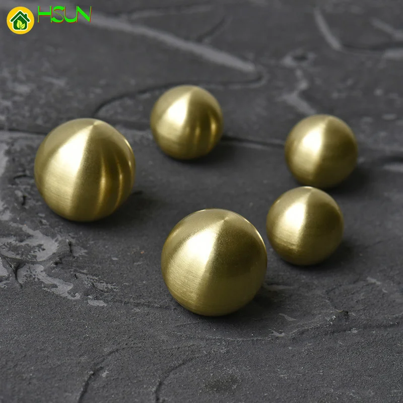 1 шт. Золотые круглые латунные ручки для шкафа и винтажные выдвижных ящиков |
