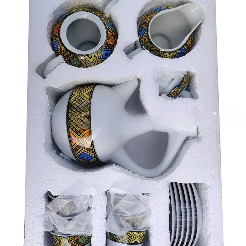 Эфиопские эритрейские кофейные чашки полный набор из 17 предметов поставляются с