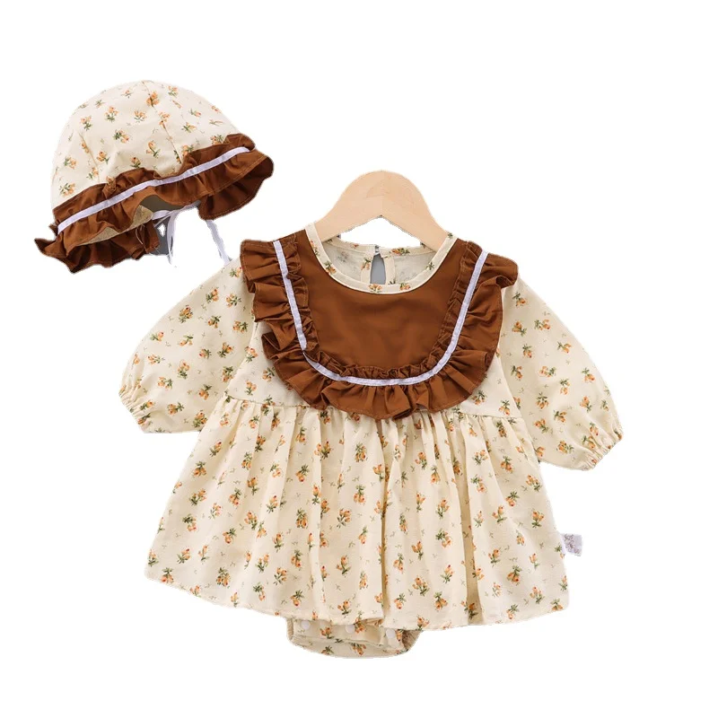 

Baby clothes spring dress thin section newborn baby girl cute full moon clothes net red foreign style triangle bag fart skirt