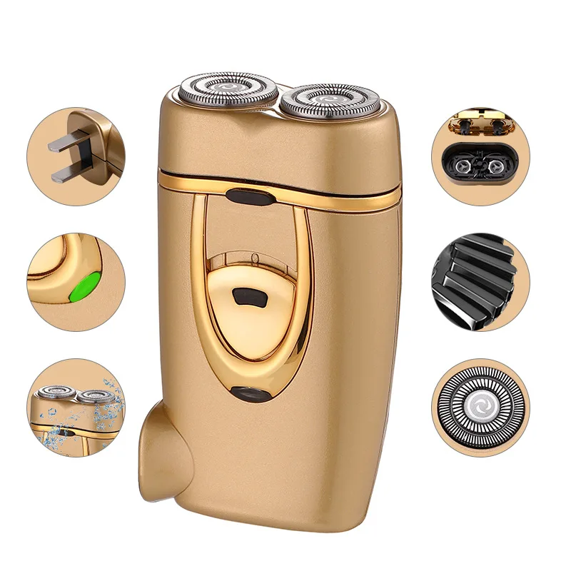 

Shaver for men WholeBody Washable Electric Shaver men's Portable Rechargeable Double-head Rotating Floating Shaver Razor Beard