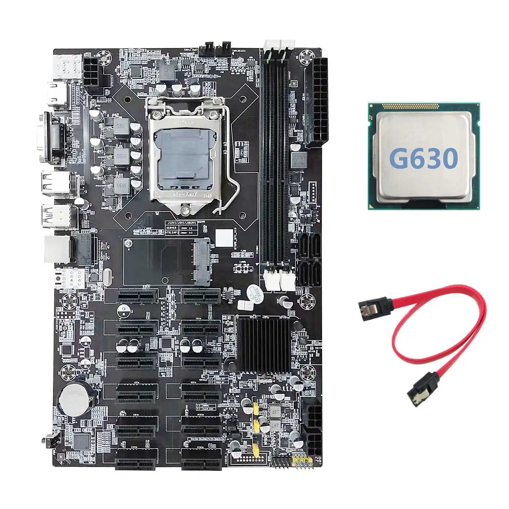 B75 12 PCIE ETH Mining Motherboard+G630 CPU+SATA Cable LGA1155 MSATA USB3.0 SATA3.0 DDR3 B75 BTC Miner Motherboard