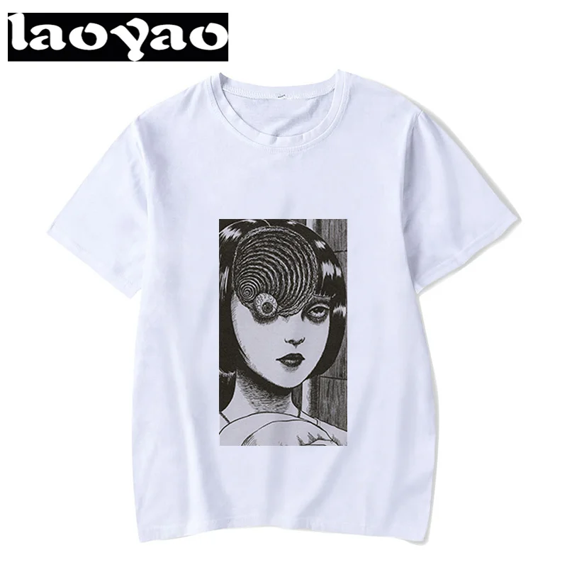 Футболка Junji Ito мужская с японским ужасным аниме винтажная уличная одежда