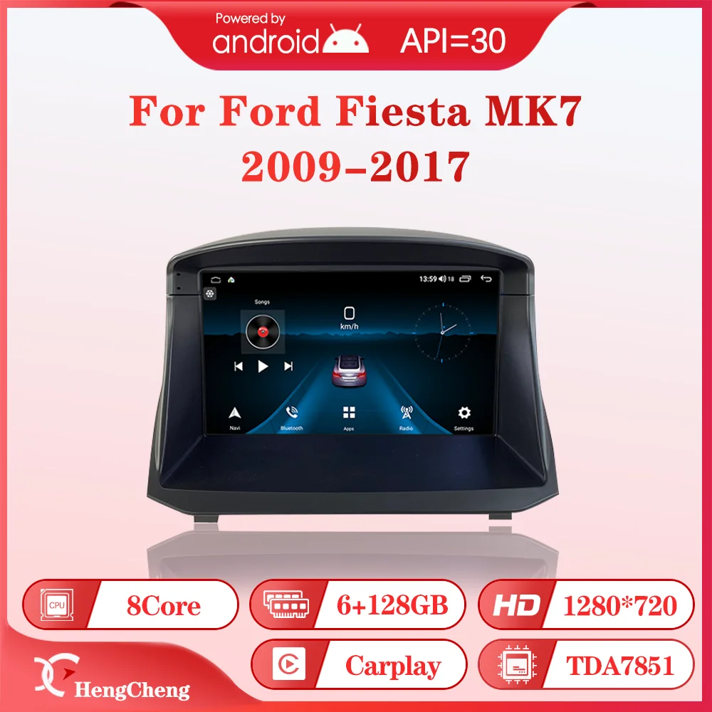 

Автомобильный мультимедийный видеоплеер для Ford Fiesta MK7 2009-2017, GPS-навигация, радио, Android 128, 6 + G, Carplay, No 2 din, dvd