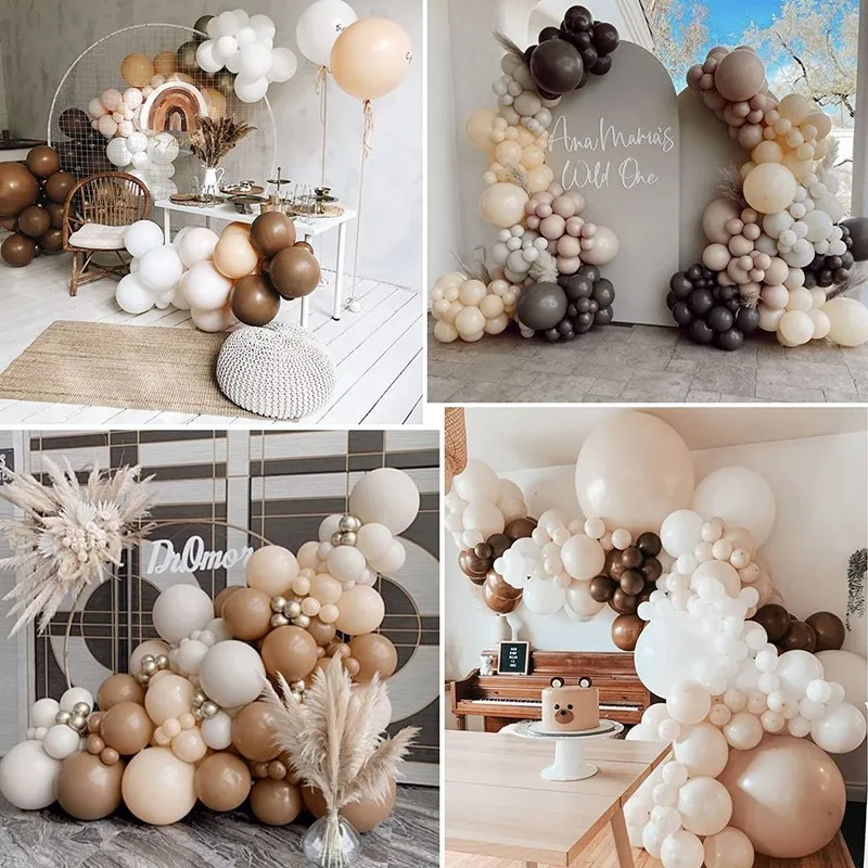 119 шт. воздушные шары гирлянда арка комплект телесного цвета коричневый белый