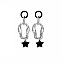 hip hop fashion circle geometric twisted pentagram earrings for women girl jewelry gifts