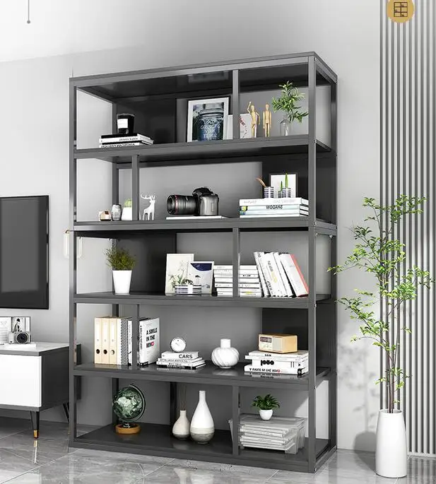 

Bookshelf shelf landing household living room simple office storage shelf modern light luxury multi-layer iron bookcase