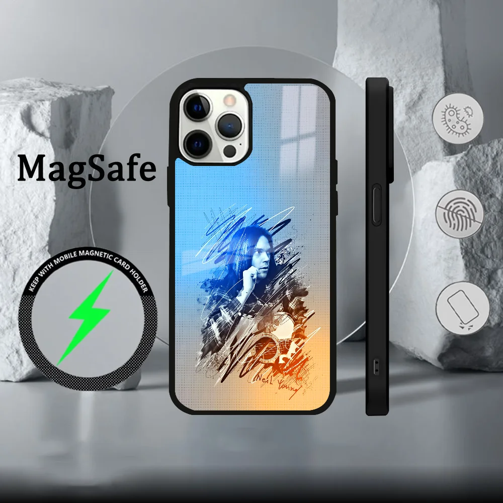 Чехол для телефона N-Neil Y-Young в стиле хип-хоп iPhone 16 15 14 13 12 11 Pro Max Plus Mini Magsafe Mirror