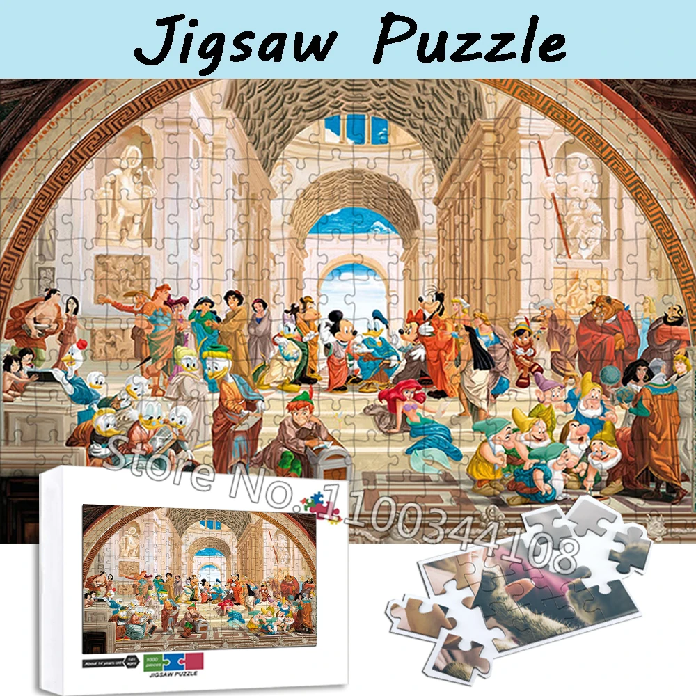 1000 шт. пазлы с героями мультфильмов Диснея Микки Маус Дональд Дак принцесса