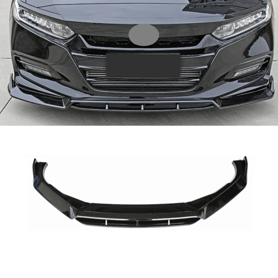 

Автомобильный передний бампер, диффузор для губ, спойлер для Honda Accord 10 поколения 2018 2019 2020 2021, черный блеск, комплекты для тюнинга кузова