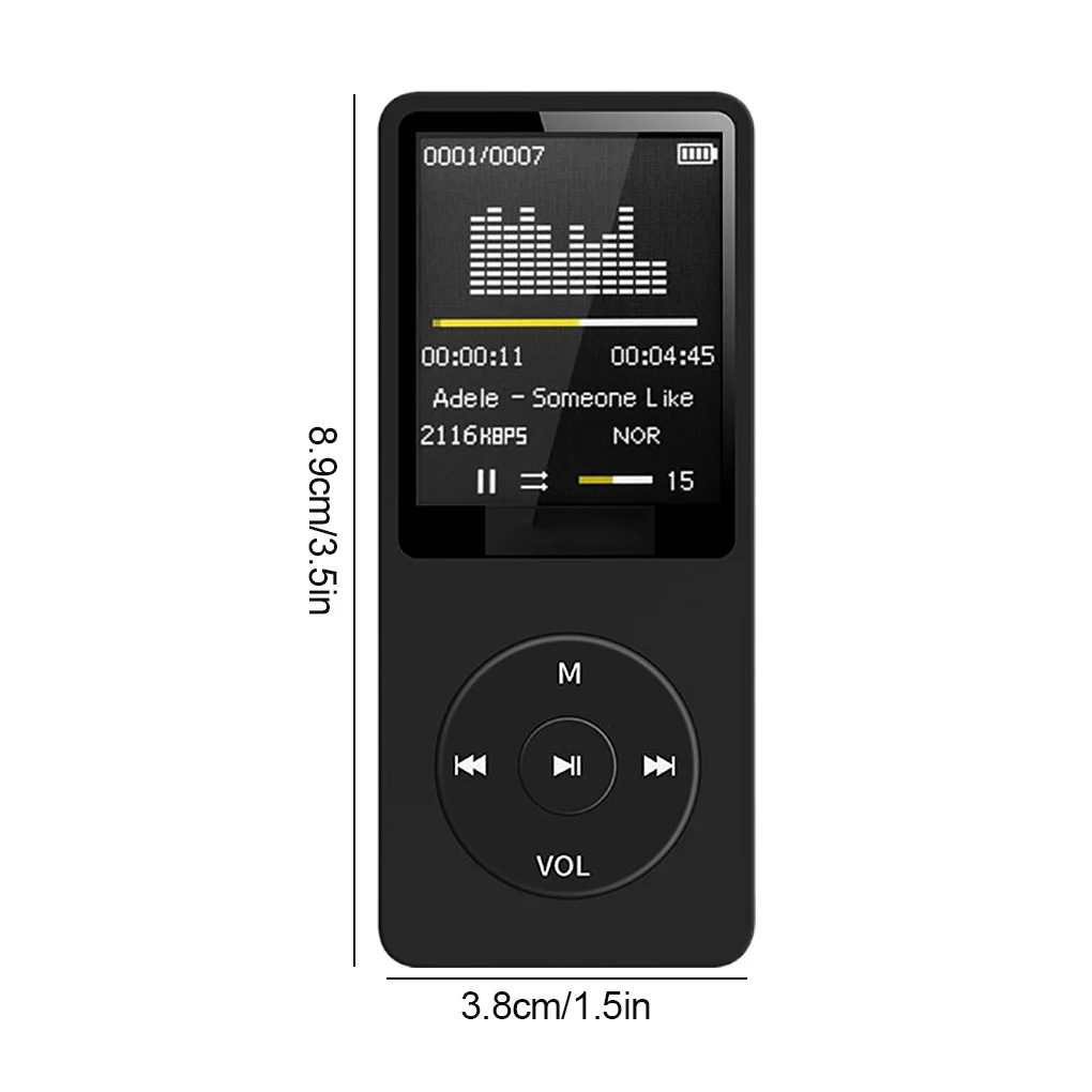 

2023 New MP3 Player USB Charging Record Digital Display Screen Media Lossless Portable Pocket Sports Running Walking Music Play