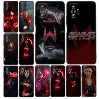 marvel cute scarlet witch for xiaomi redmi note 11e 11s 11 11t 10 10s 9 9t 9s 8 8t pro 5g 7 5 soft tpu cover black phone case
