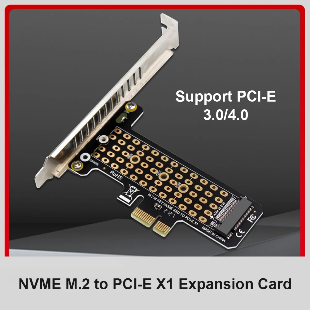 

SSD M.2 NVME to PCI-E X1 Adapter Board Support PCI-E4.0/3.0 Extender Card for 2230/2242/2260/2280 Computer Converter Accessories