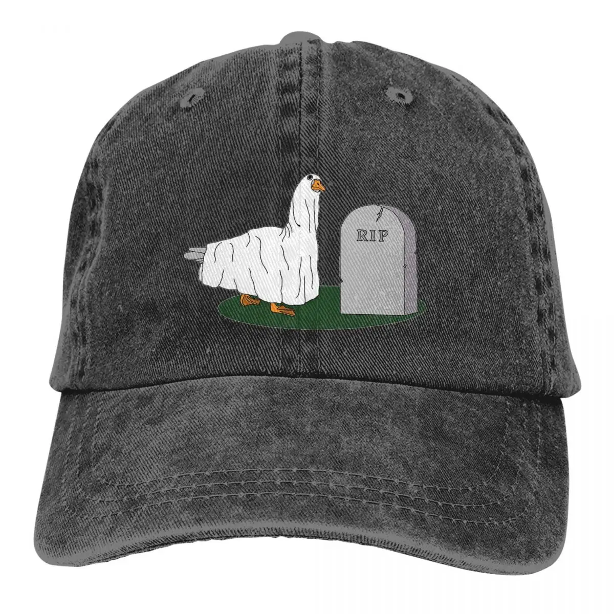 

Goose Multicolor Hat Peaked Women's Cap Ghost Goose In A Graveyard Personalized Visor Protection Hats