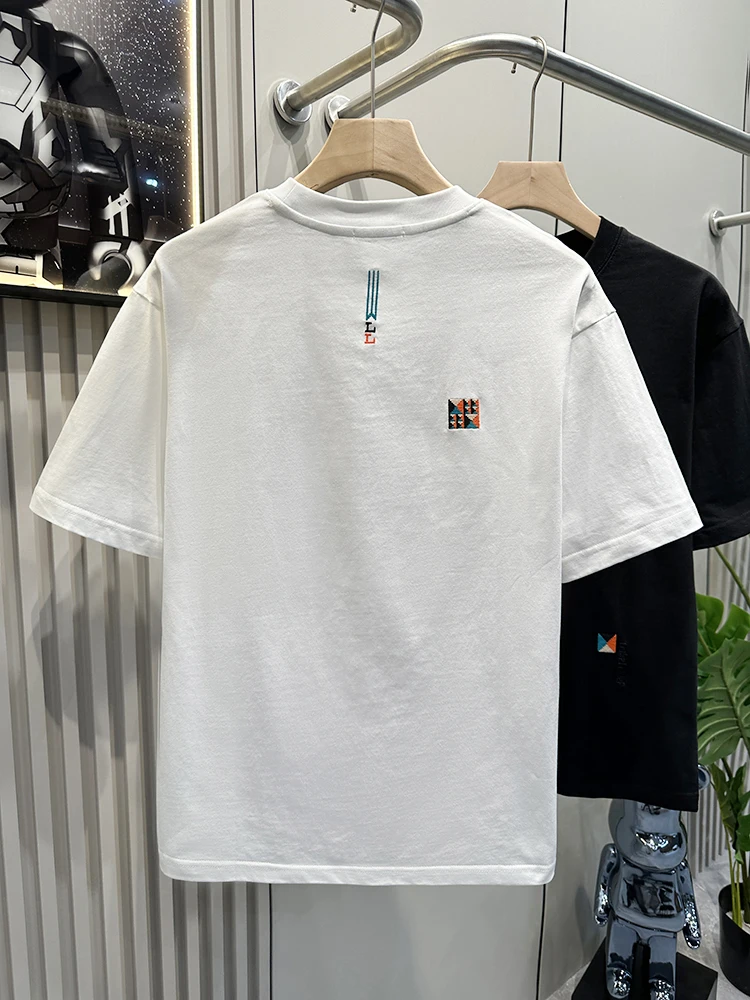 Мужская футболка Hong Kong Sle Design Sense с вышивкой и короткими рукавами модная мужская