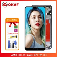 okanfu new original 6 1 amoled for huawei p20 pro lcd display touch screen digitizer assembly repair parts lcd screen