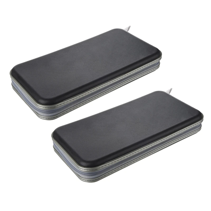 

2X 80 Disc Album CD DVD Carry Cover Case Wallet Storage Holder Bag Hard Box - Black