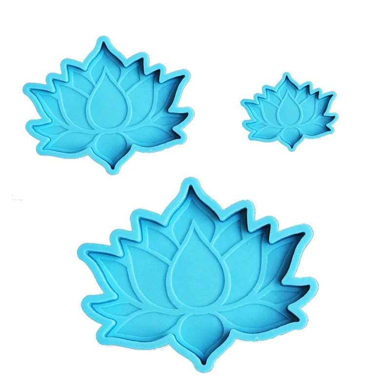 

3Pcs Lotus Tea Tray Coaster Molds DIY Lotus Flower Shape Fruit Plate Teapot Mat Coaster Placemat Silicone Mould Home Table Decor