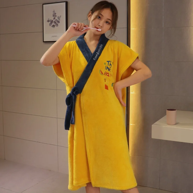 

Women's Sauna Microfiber Bath Towel Goods for Home and Comfort Bathroom Towels Bathrobe Terry Female Wearable Robe Dress Towel