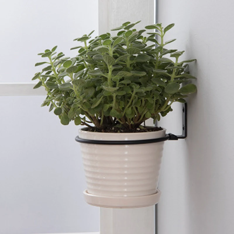 

3Pcs Garden Flower Pot Trays Wall Mounted Folding Metal Pot Ring Holder Flower Planter Tray Stand Potted Plants Balcony 2022 New