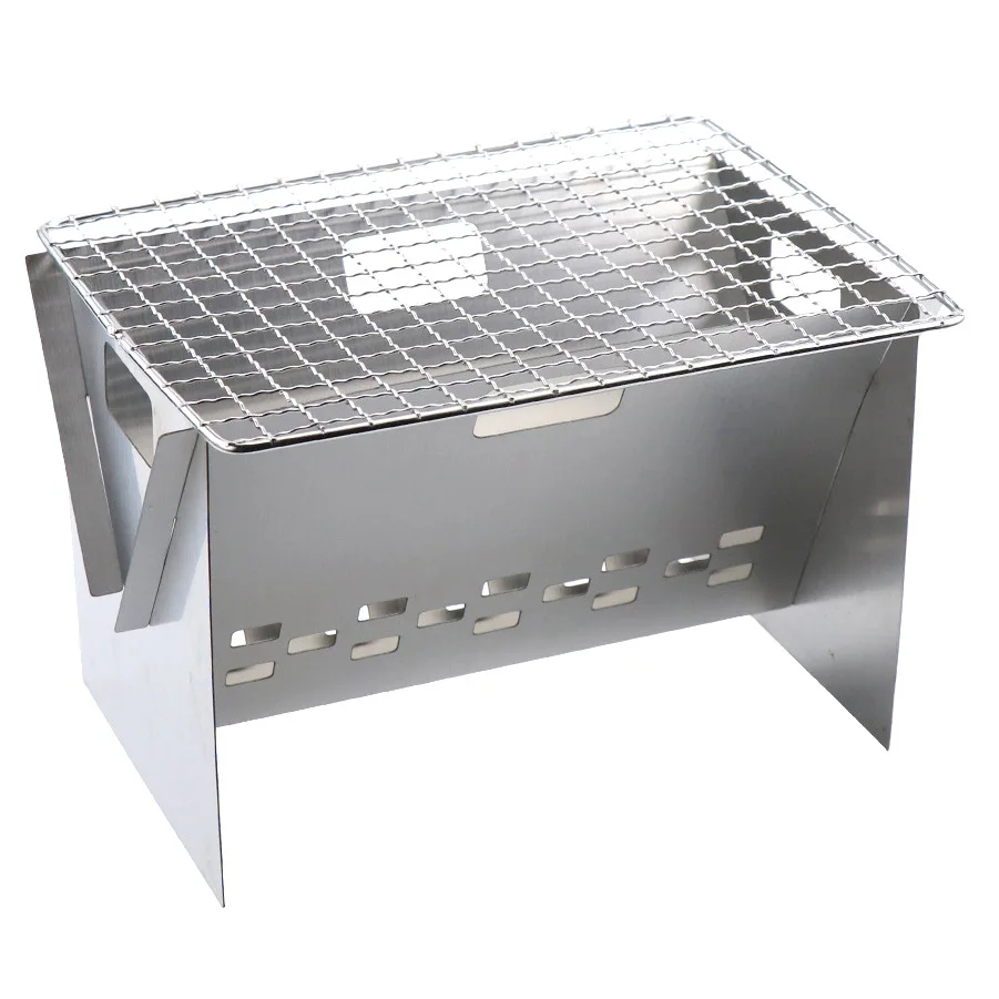 

Outdoor Portable Folding Grills Stainless Steel Small Barbecue Stove Charcoal BBQ Grill Patio Camping Picnic Burner Foldable