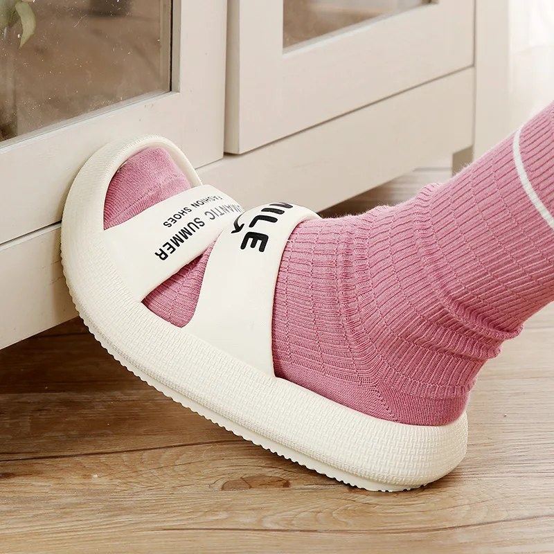 

Women's Thick-Soled Shit Slippers Eva Summer Home Couple Home Soft-Soled Bathroom Lightweight Non-Slip Outdoor Slippers Men