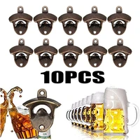 10 sets bottle opener wall mounted rustic beer opener set vintage look with mounting screws for kitchen cafe bars
